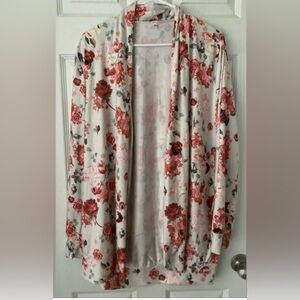 Unbranded Floral Open-Front Cardigan Wrap, size 3X